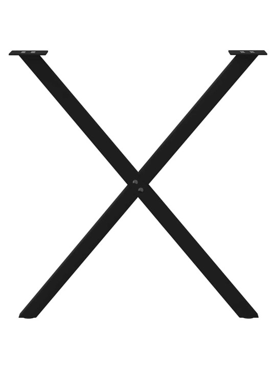 Nohy k jídelnímu stolu ve tvaru X, 2 ks, černé, 70 x (72-73) cm, ocel