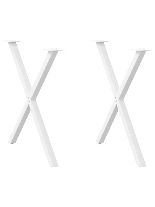Nohy k jídelnímu stolu ve tvaru x, 2 ks, bílé, 70 x (72-73) cm, ocel