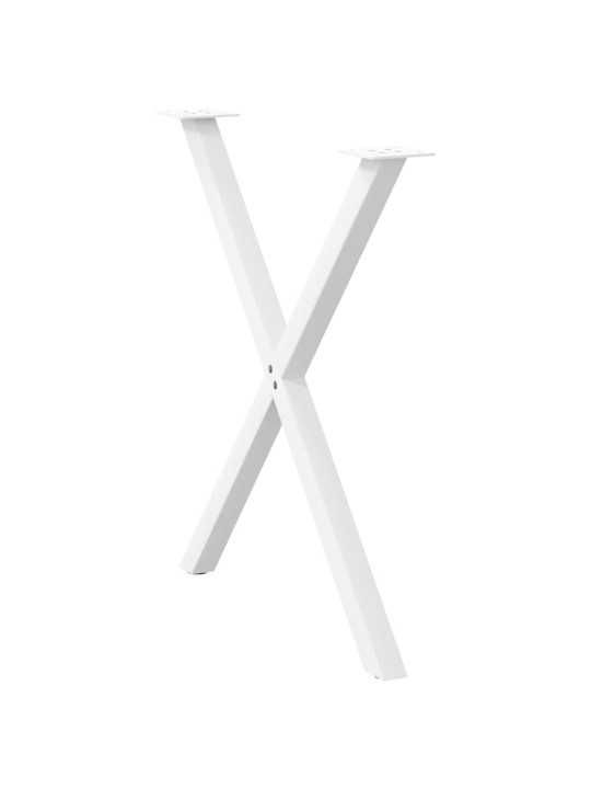 Nohy k jídelnímu stolu ve tvaru x, 2 ks, bílé, 70 x (72-73) cm, ocel