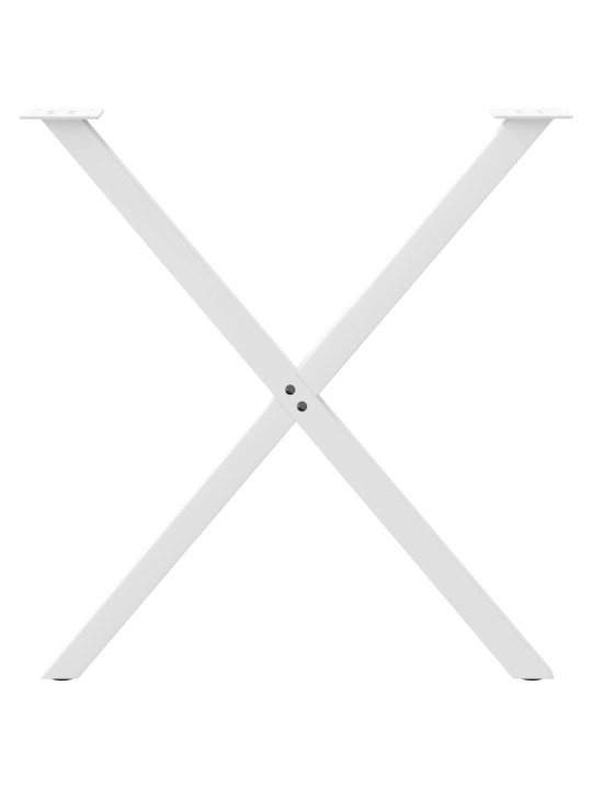 Nohy k jídelnímu stolu ve tvaru x, 2 ks, bílé, 70 x (72-73) cm, ocel