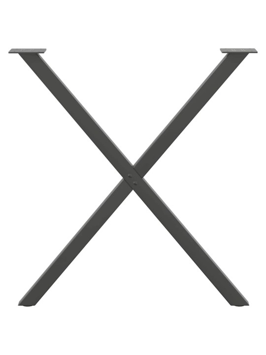 Nohy k jídelnímu stolu ve tvaru x, 2 ks, antracitové, 70 x (72-73) cm, ocel