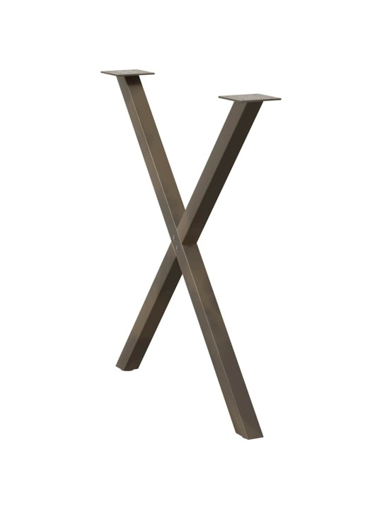 Nohy k jídelnímu stolu ve tvaru x, 2 ks, přírodní ocel, 70 x (72-73) cm, ocel