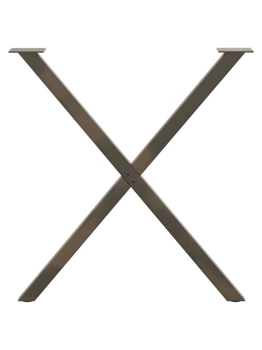 Nohy k jídelnímu stolu ve tvaru x, 2 ks, přírodní ocel, 70 x (72-73) cm, ocel