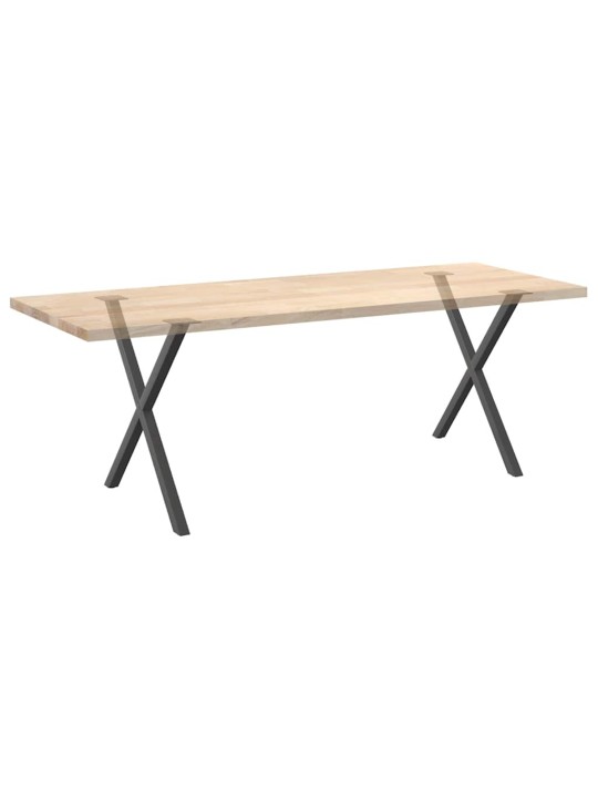 Nohy k jídelnímu stolu ve tvaru x, 2 ks, antracitové, 80 x (72-73) cm, ocel