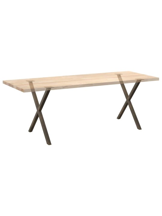 Nohy k jídelnímu stolu ve tvaru x, 2 ks, přírodní ocel, 80 x (72-73) cm, ocel