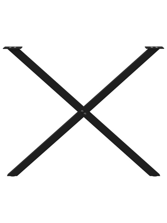 Nohy k jídelnímu stolu ve tvaru X, 2 ks, černé, 90 x (72-73) cm, ocel