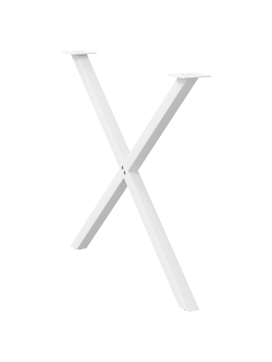 Nohy k jídelnímu stolu ve tvaru x, 2 ks, bílé, 90 x (72-73) cm, ocel