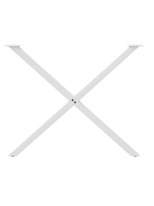 Nohy k jídelnímu stolu ve tvaru x, 2 ks, bílé, 90 x (72-73) cm, ocel