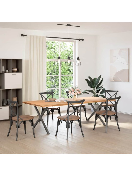 Nohy k jídelnímu stolu ve tvaru x, 2 ks, antracitové, 90 x (72-73) cm, ocel