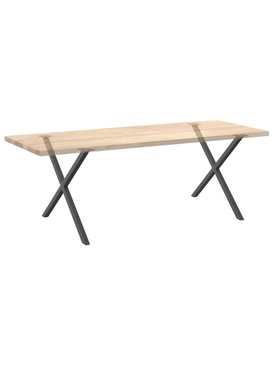 Nohy k jídelnímu stolu ve tvaru x, 2 ks, antracitové, 90 x (72-73) cm, ocel