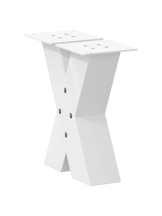 Nohy konferenčního stolku ve tvaru x, 2 ks, bílé, 30 x (30-31) cm, ocel