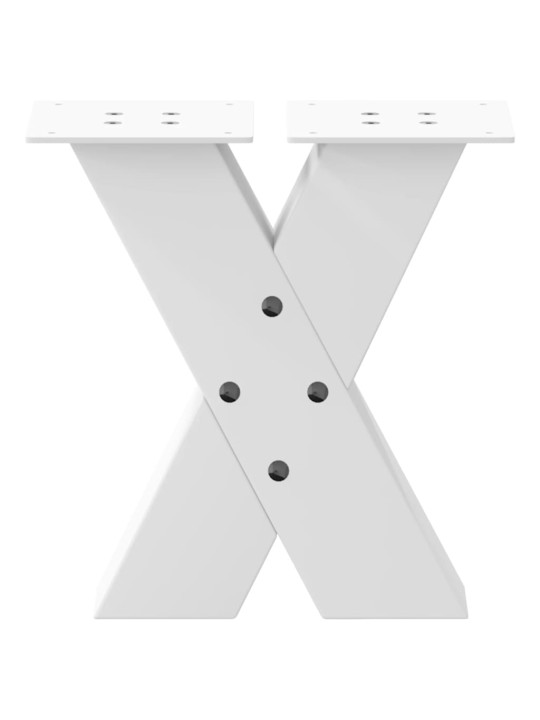 Nohy konferenčního stolku ve tvaru x, 2 ks, bílé, 30 x (30-31) cm, ocel