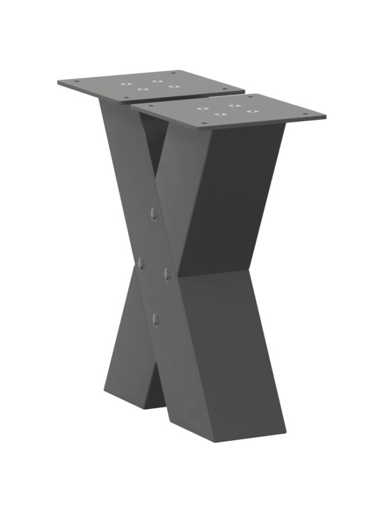 Nohy konferenčního stolku ve tvaru x, 2 ks, antracitové, 30 x (30-31) cm, ocel