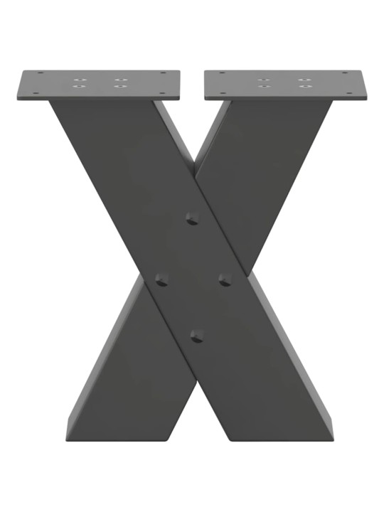 Nohy konferenčního stolku ve tvaru x, 2 ks, antracitové, 30 x (30-31) cm, ocel
