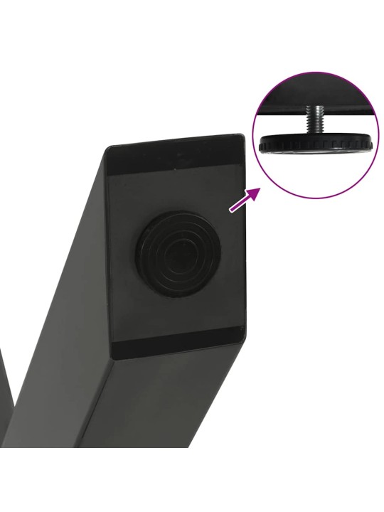 Nohy konferenčního stolku ve tvaru x, 2 ks, antracitové, 30 x (30-31) cm, ocel