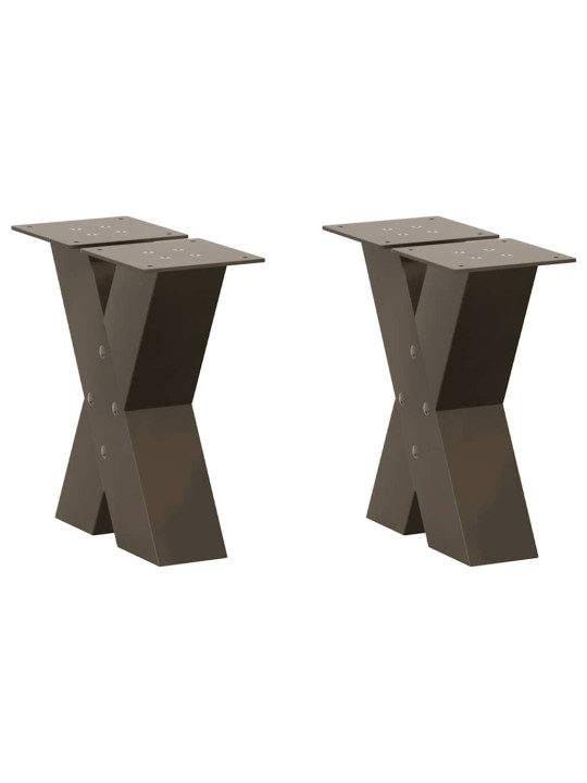 Nohy konferenčního stolku ve tvaru x, 2 ks, přírodní ocel, 30 x (30-31) cm, ocel