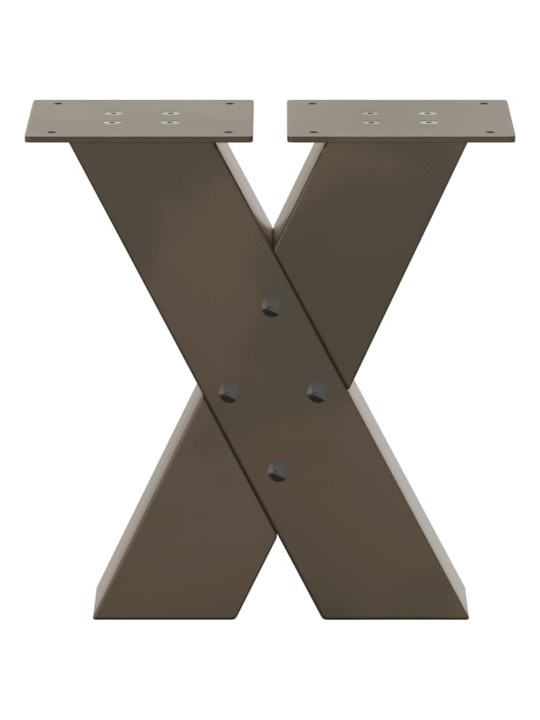 Nohy konferenčního stolku ve tvaru x, 2 ks, přírodní ocel, 30 x (30-31) cm, ocel