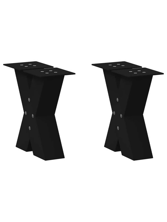 Nohy konferenčního stolku ve tvaru x, 2 ks, černé, 40 x (30-31) cm, ocel