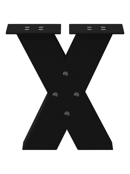 Nohy konferenčního stolku ve tvaru x, 2 ks, černé, 40 x (30-31) cm, ocel