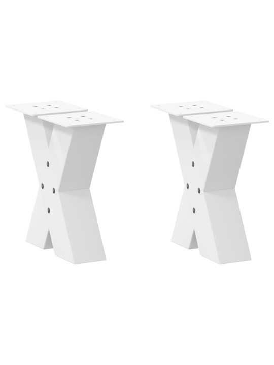 Nohy konferenčního stolku ve tvaru x, 2 ks, bílé, 40 x (30-31) cm, ocel