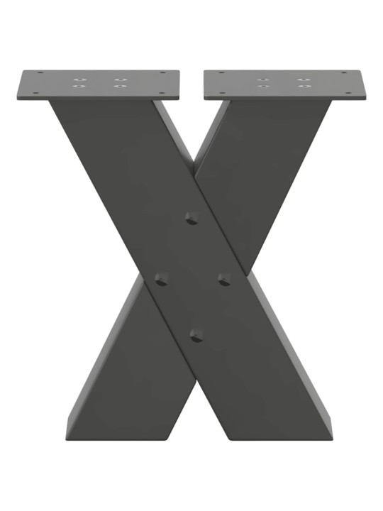 Nohy konferenčního stolku ve tvaru x, 2 ks, antracitové, 40 x (30-31) cm, ocel