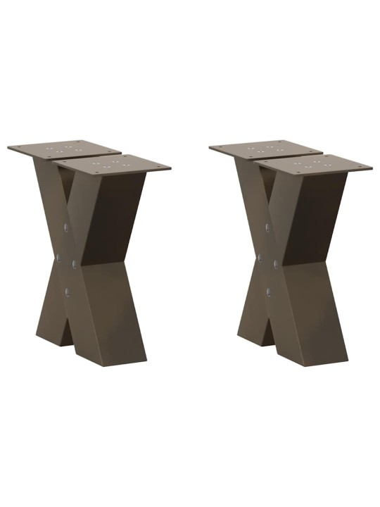 Nohy konferenčního stolku ve tvaru x, 2 ks, přírodní ocel, 40 x (30-31) cm, ocel