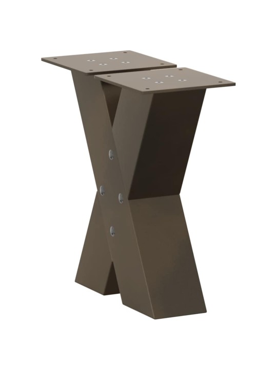 Nohy konferenčního stolku ve tvaru x, 2 ks, přírodní ocel, 40 x (30-31) cm, ocel