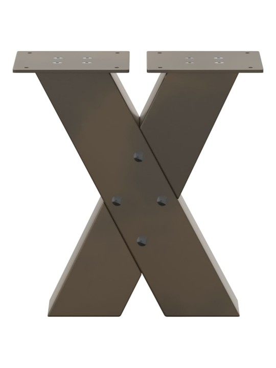 Nohy konferenčního stolku ve tvaru x, 2 ks, přírodní ocel, 40 x (30-31) cm, ocel