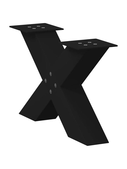 Nohy konferenčního stolku ve tvaru x, 2 ks, černé, 50 x (30-31) cm, ocel