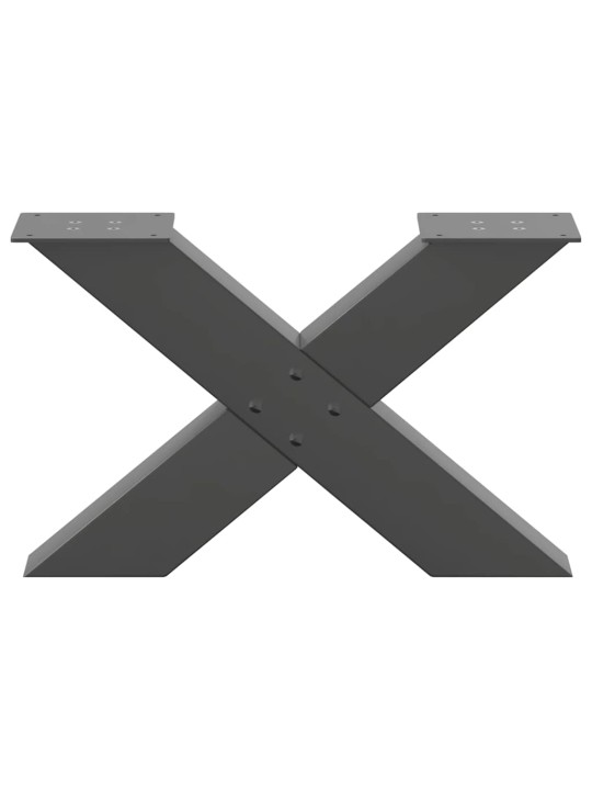 Nohy konferenčního stolku ve tvaru x, 2 ks, antracitové, 50 x (30-31) cm, ocel