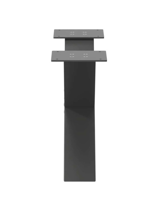 Nohy konferenčního stolku ve tvaru x, 2 ks, antracitové, 50 x (30-31) cm, ocel