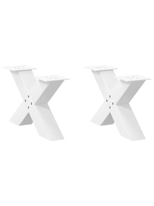 Nohy konferenčního stolku ve tvaru x, 2 ks, bílé, 60 x (30-31) cm, ocel