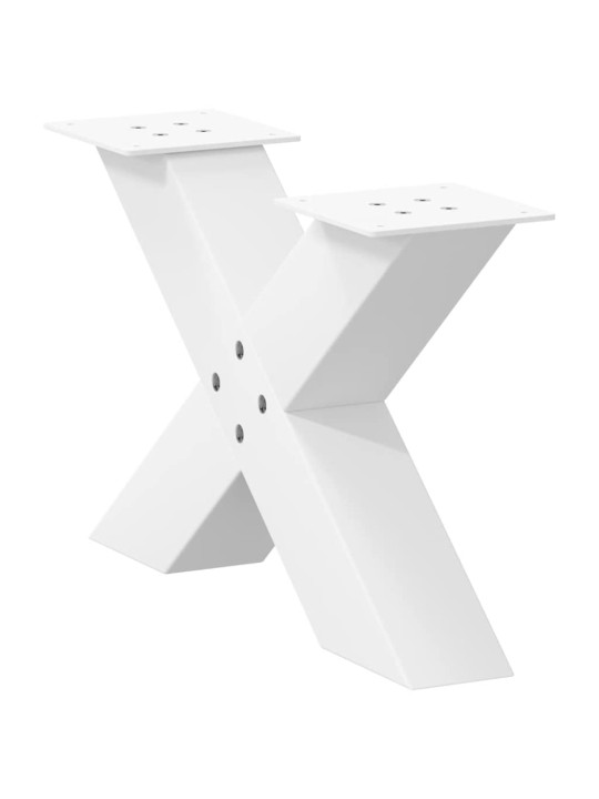 Nohy konferenčního stolku ve tvaru x, 2 ks, bílé, 60 x (30-31) cm, ocel
