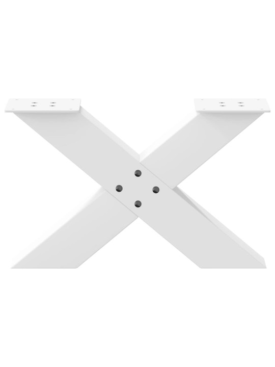 Nohy konferenčního stolku ve tvaru x, 2 ks, bílé, 60 x (30-31) cm, ocel