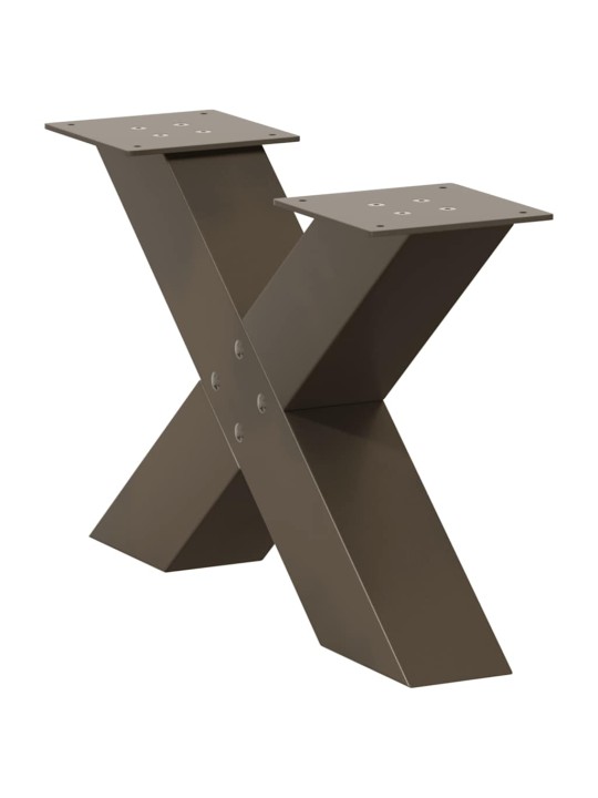 Nohy konferenčního stolku ve tvaru x, 2 ks, přírodní ocel, 60 x (30-31) cm, ocel