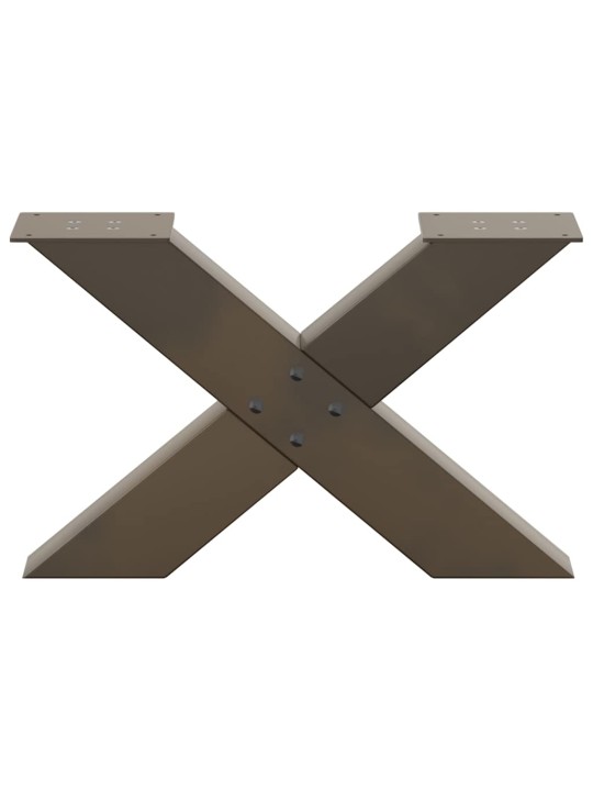 Nohy konferenčního stolku ve tvaru x, 2 ks, přírodní ocel, 60 x (30-31) cm, ocel