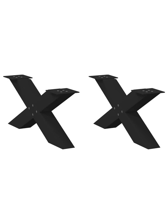 Nohy konferenčního stolku ve tvaru x, 2 ks, černé, 70 x (30-31) cm, ocel