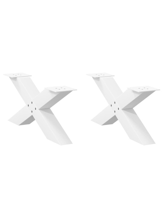 Nohy konferenčního stolku ve tvaru x, 2 ks, bílé, 70 x (30-31) cm, ocel