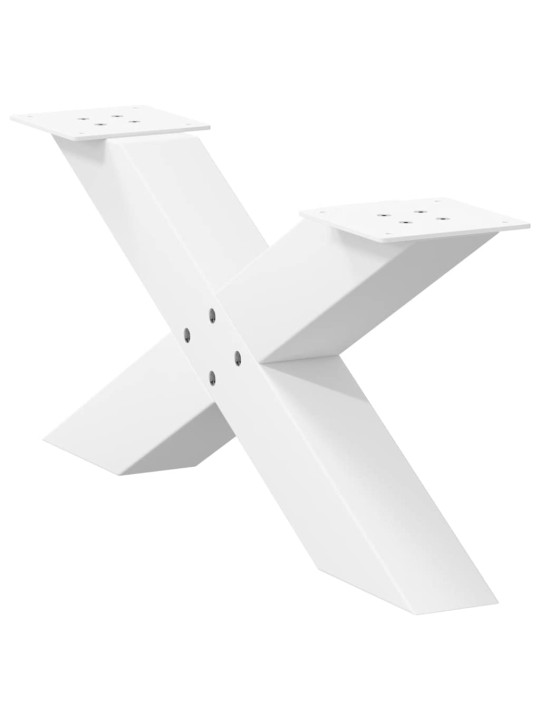 Nohy konferenčního stolku ve tvaru x, 2 ks, bílé, 70 x (30-31) cm, ocel