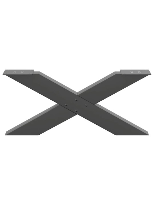 Nohy konferenčního stolku ve tvaru x, 2 ks, antracitové, 70 x (30-31) cm, ocel