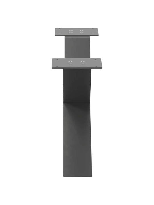 Nohy konferenčního stolku ve tvaru x, 2 ks, antracitové, 70 x (30-31) cm, ocel