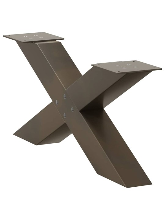 Nohy konferenčního stolku ve tvaru x, 2 ks, přírodní ocel, 70 x (30-31) cm, ocel