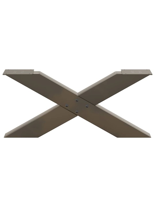 Nohy konferenčního stolku ve tvaru x, 2 ks, přírodní ocel, 70 x (30-31) cm, ocel