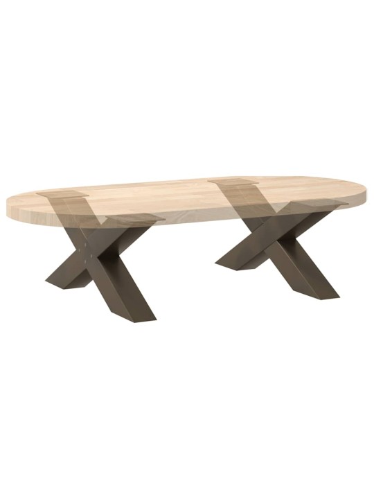 Nohy konferenčního stolku ve tvaru x, 2 ks, přírodní ocel, 70 x (30-31) cm, ocel