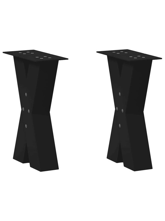Nohy konferenčního stolku ve tvaru x, 2 ks, černé, 28 x (42-43) cm, ocel