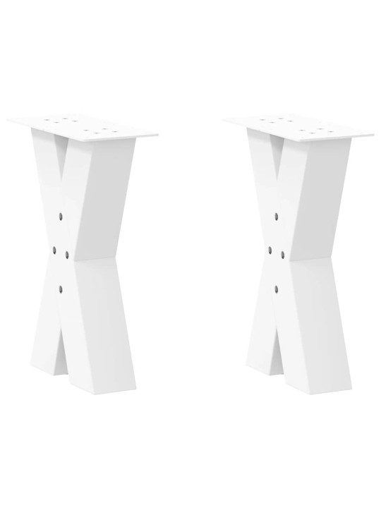 Nohy konferenčního stolku ve tvaru x, 2 ks, bílé, 28 x (42-43) cm, ocel