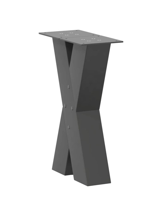 Nohy konferenčního stolku ve tvaru x, 2 ks, antracitové, 28 x (42-43) cm, ocel