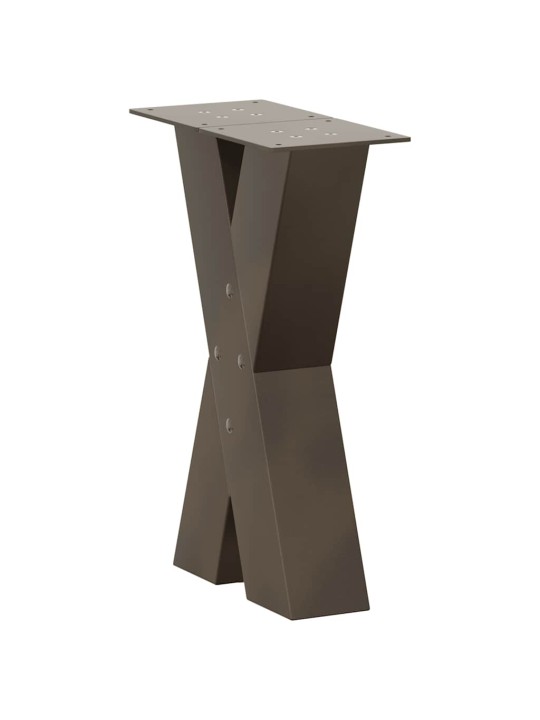 Nohy konferenčního stolku ve tvaru x, 2 ks, přírodní ocel, 28 x (42-43) cm, ocel