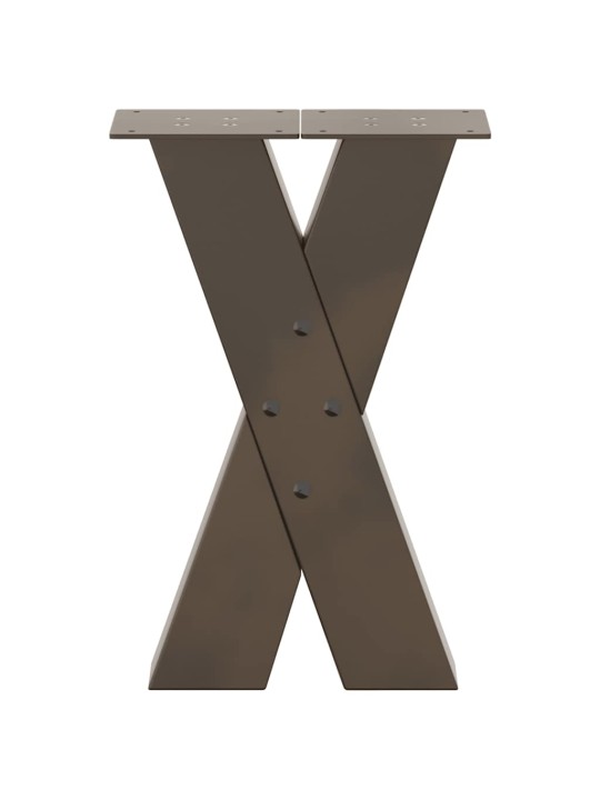 Nohy konferenčního stolku ve tvaru x, 2 ks, přírodní ocel, 28 x (42-43) cm, ocel