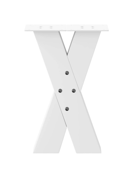 Nohy konferenčního stolku ve tvaru x, 2 ks, bílé, 38 x (42-43) cm, ocel